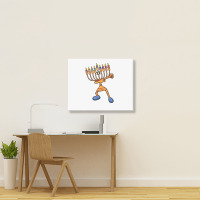 Hanukkah Dabbing Menorah Dab Dance Chanukah Jewish Landscape Canvas Print | Artistshot