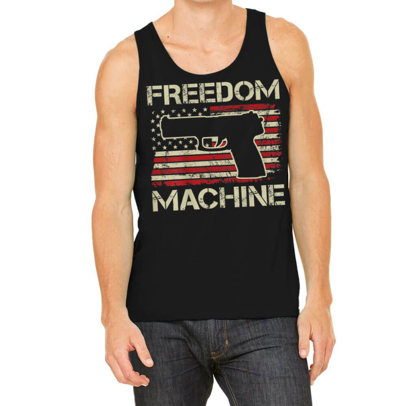 Freedom Machine   Pro Gun 2nd Amendment Pistol Usa (on Back) Tank Top | Artistshot