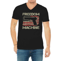 Freedom Machine   Pro Gun 2nd Amendment Pistol Usa (on Back) V-neck Tee | Artistshot