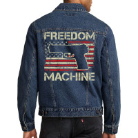 Freedom Machine   Pro Gun 2nd Amendment Pistol Usa (on Back) Men Denim Jacket | Artistshot