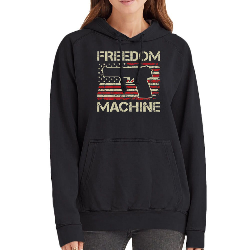 Freedom Machine   Pro Gun 2nd Amendment Pistol Usa (on Back) Vintage Hoodie | Artistshot