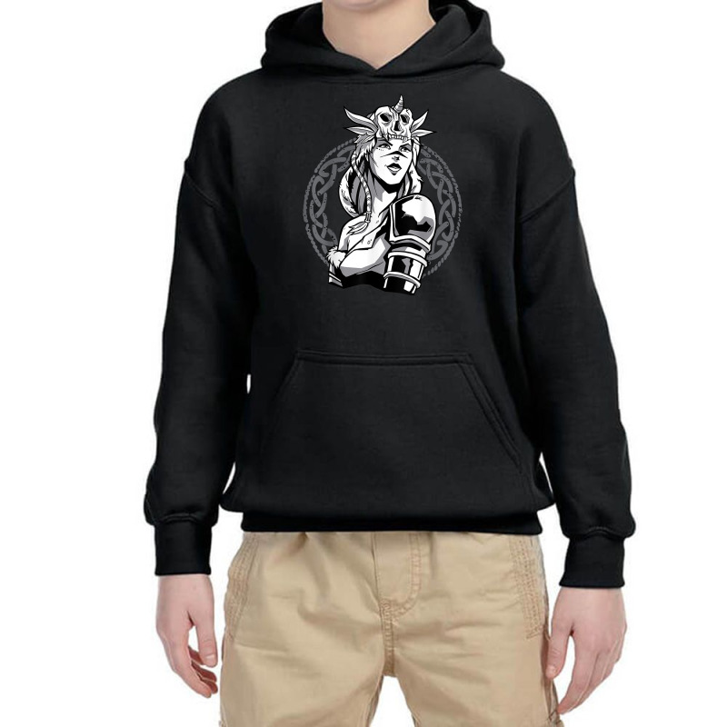 Viking Scandinavia Fighter Ornament Woman Warrior Youth Hoodie | Artistshot