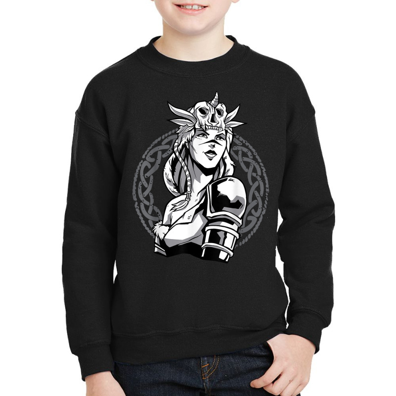 Viking Scandinavia Fighter Ornament Woman Warrior Youth Sweatshirt | Artistshot