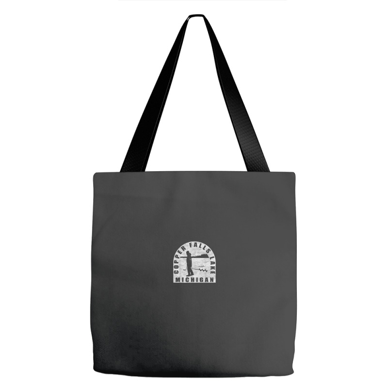 Copper Falls Lake Ice Fishing Michigan Tote Bags | Artistshot