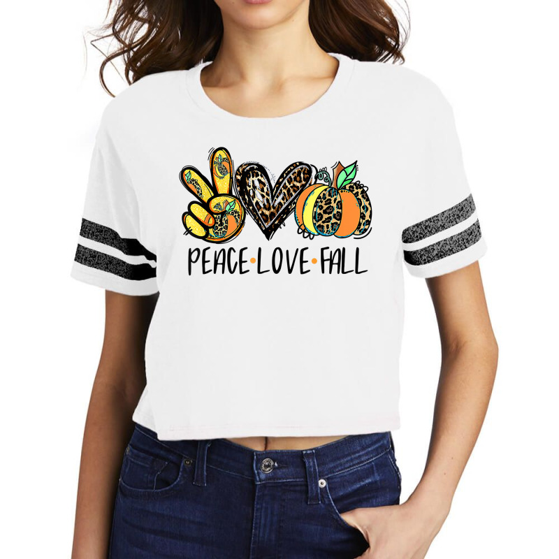 Peace Love Fall Vibes Pumkin Season Spooky Season Halloween Scorecard Crop Tee by TeriAndrea | Artistshot