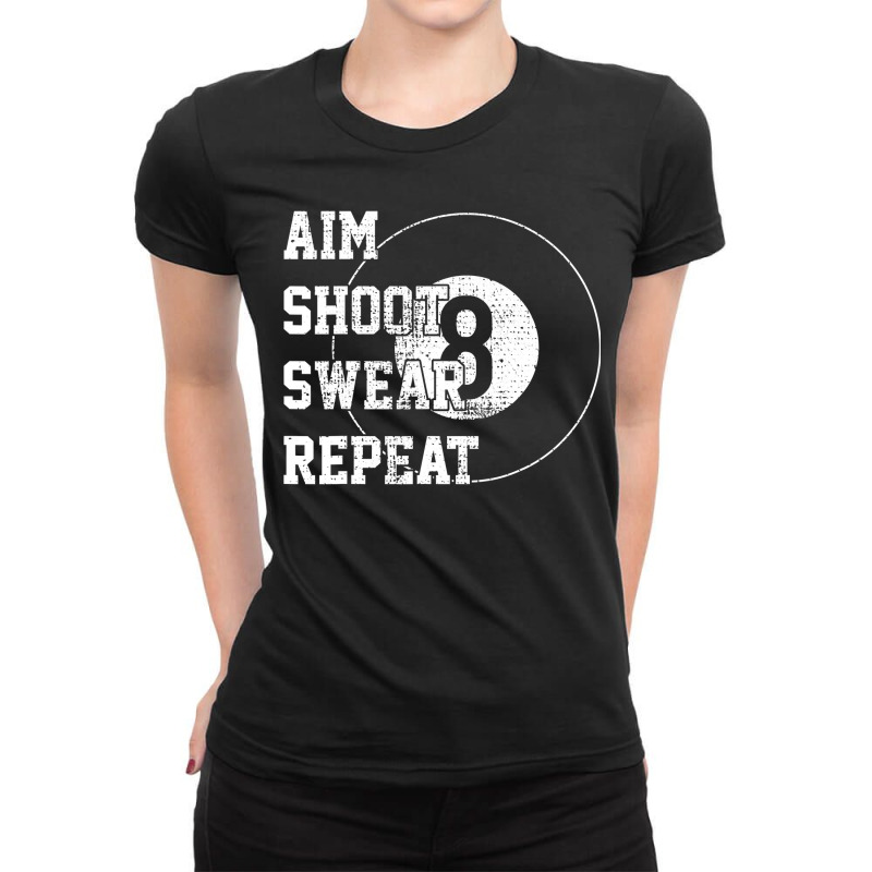 Billard Billiards 8 Eight Ball Retro Gift Ladies Fitted T-Shirt by cm-arts | Artistshot