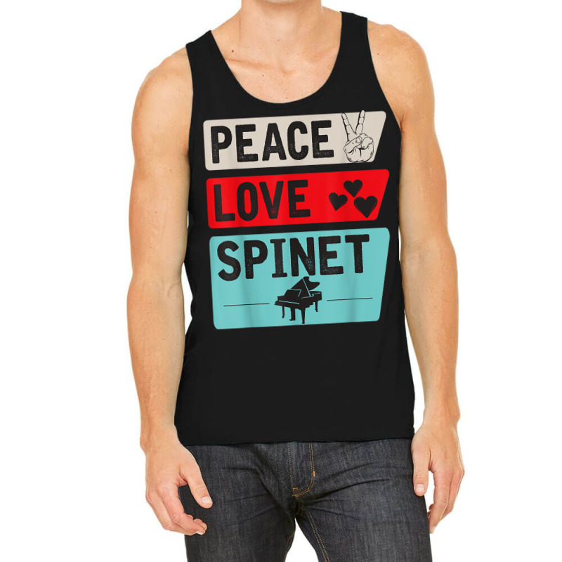 Peace Love Spinet Musical Instrument Spinet Harpsichord Tank Top | Artistshot