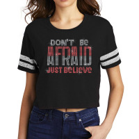 Don't Be Afraid Just Believe Bling Rhinestone Christian Scorecard Crop Tee | Artistshot