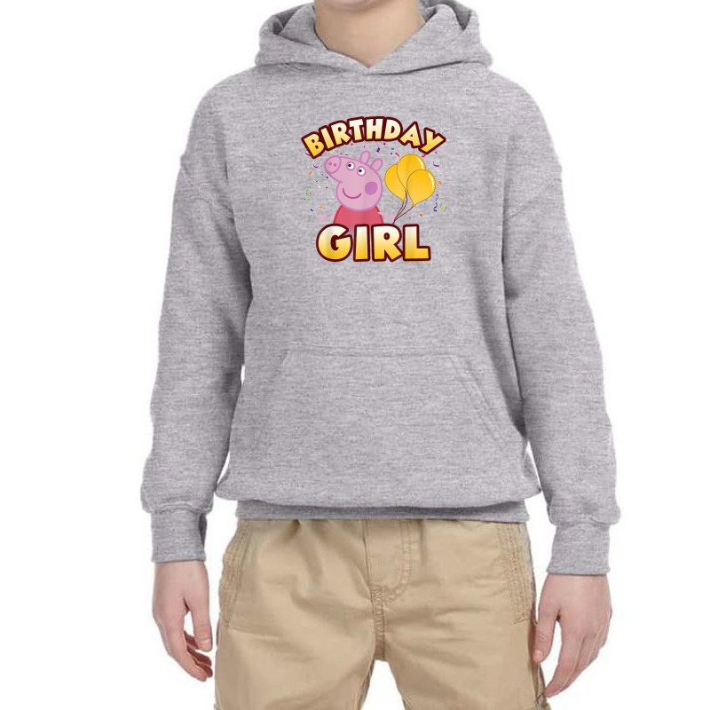 Peppa Pig Birthday Girl Youth Hoodie by cm-arts | Artistshot