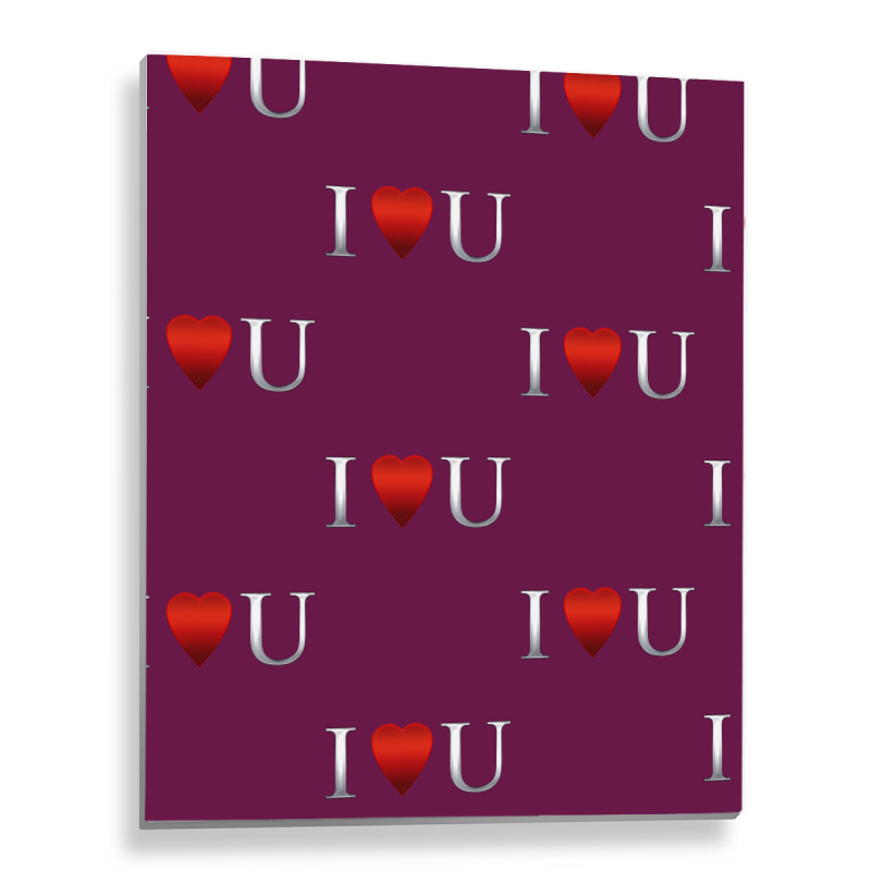 I Love U Heart Metal Print Vertical | Artistshot