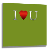 I Love U Heart Metal Print Square | Artistshot