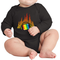 Headphones Tv Music Colorful Long Sleeve Baby Bodysuit | Artistshot