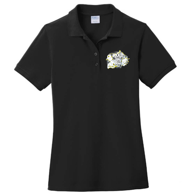 80_s Buckle That Belt Vintage Crash Test Dummies Classic Car Safety Po Ladies Polo Shirt | Artistshot