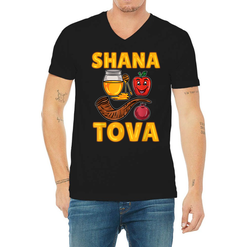 Shana Tova Rosh Hashanah V-neck Tee | Artistshot