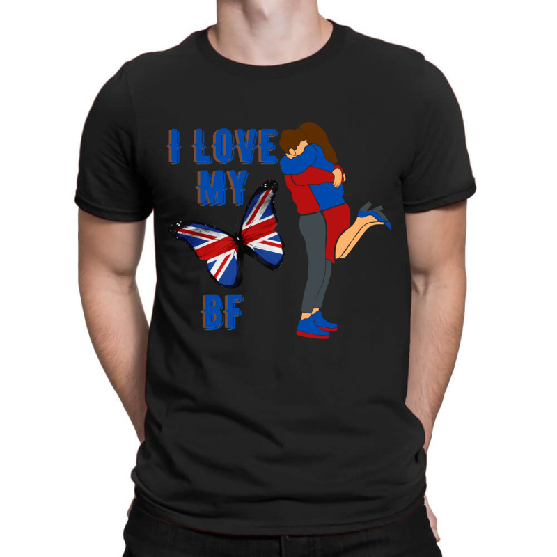 I Love My English Bf T-Shirt by cm-arts | Artistshot