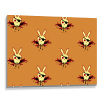 Bunny Skull And Crosscarrots Metal Print Horizontal | Artistshot