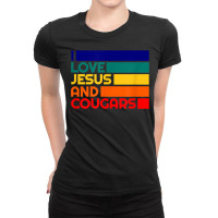 Love Jesus And Cougars Mature Woman Lover Cougar Bait Ladies Fitted T-shirt | Artistshot