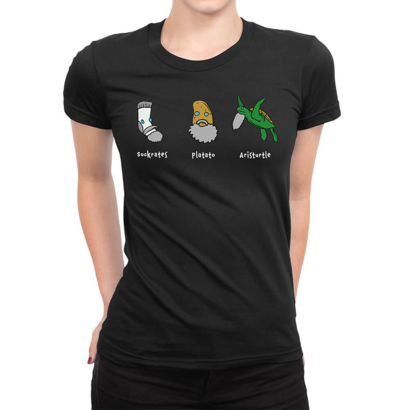 Philosophy Socrates Plato Aristotle For Philosophers Ladies Fitted T-Shirt by Min01 | Artistshot