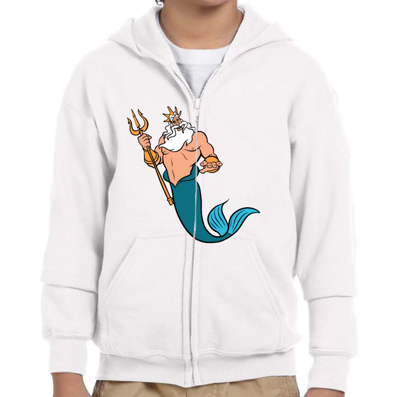 King Triton Youth Zipper Hoodie by semfolan | Artistshot