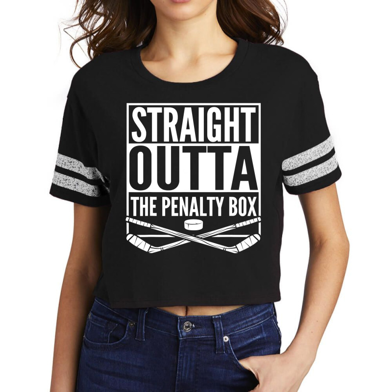 Straight Outta The Penalty Box Hockey Player Gift Hockey Scorecard Crop Tee by trokeryth | Artistshot