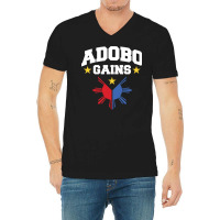 Adobo Gains Funny Filipino Philippine Sun Flag Pride Pullover Hoodie V-neck Tee | Artistshot