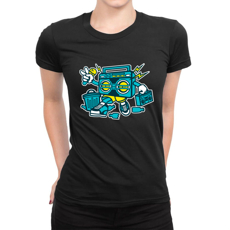 Funny Boombox Ladies Fitted T-Shirt by Lawrensia | Artistshot