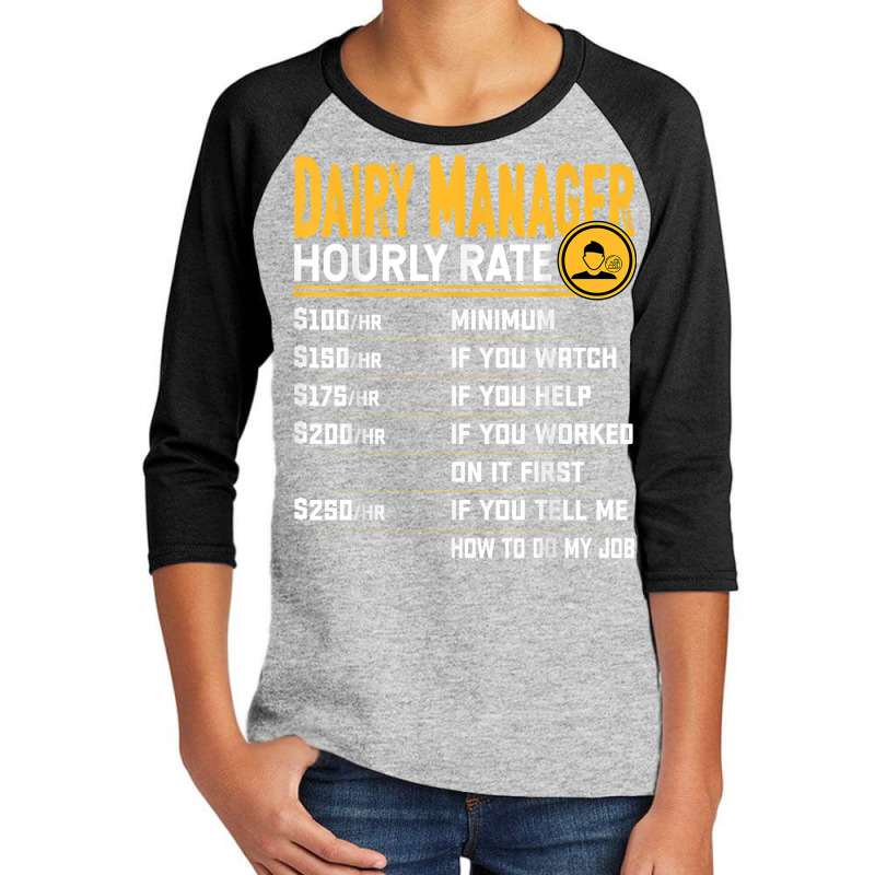 Dairy Manager Hourly Rate   Funny Dairy Director Manager Youth 3/4 Sleeve | Artistshot