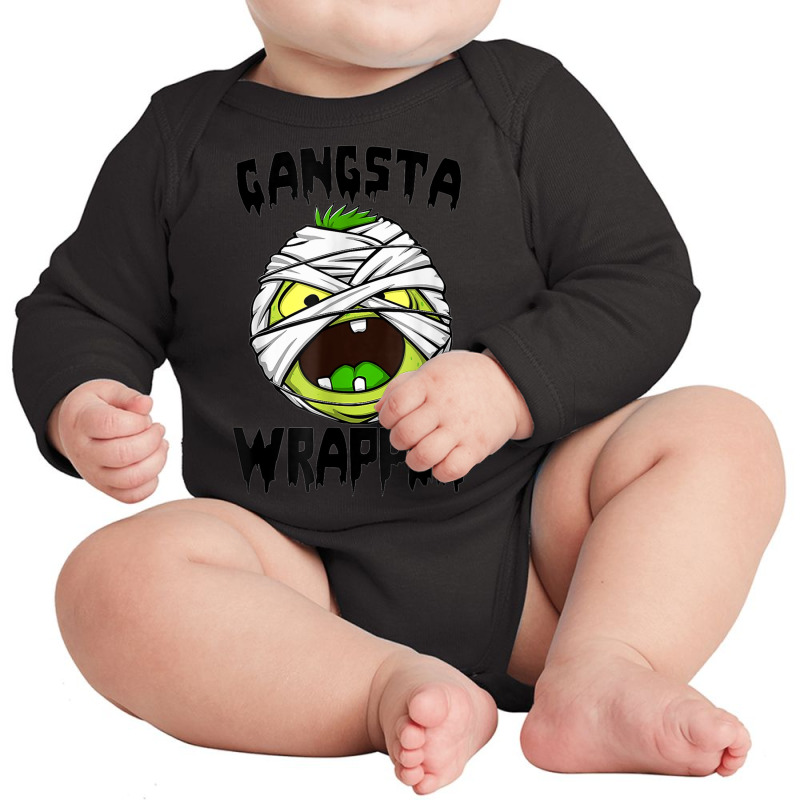 Gangsta Wrapper Funny Zombie Halloween Costume Long Sleeve Baby Bodysuit | Artistshot