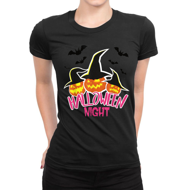 Funny Pumpkin Witches Spooky Halloween Ghost Trick Or Treat Ladies Fitted T-Shirt by Uniform | Artistshot