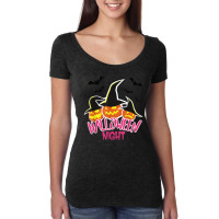 Funny Pumpkin Witches Spooky Halloween Ghost Trick Or Treat Women's Triblend Scoop T-shirt | Artistshot