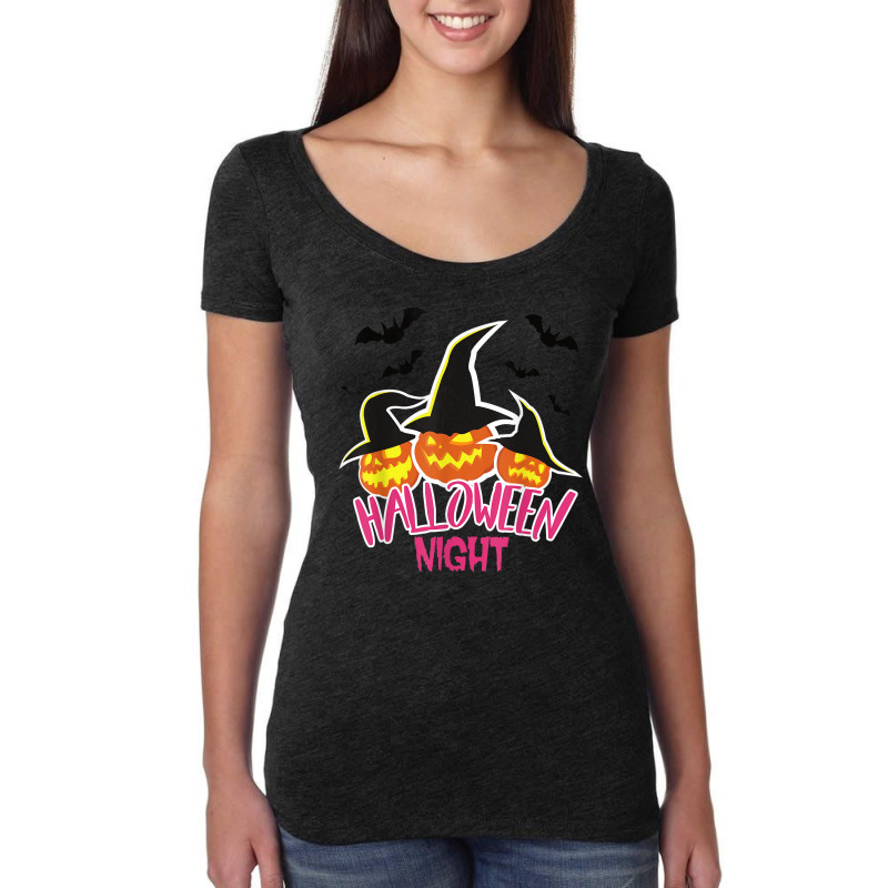 Funny Pumpkin Witches Spooky Halloween Ghost Trick Or Treat Women's Triblend Scoop T-shirt by Uniform | Artistshot