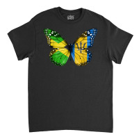 Jamaican Barbadian Flag Butterfly Classic T-shirt | Artistshot