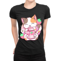 Strawberry Shake Strawberry Milk Cat Kawaii Neko Anime Ladies Fitted T-shirt | Artistshot