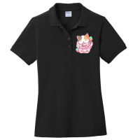 Strawberry Shake Strawberry Milk Cat Kawaii Neko Anime Ladies Polo Shirt | Artistshot