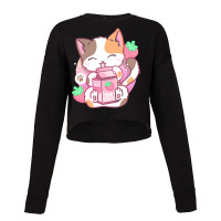 Strawberry Shake Strawberry Milk Cat Kawaii Neko Anime Cropped Sweater | Artistshot