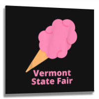 Vermont State Fair Pink Cotton Candy County Fair Metal Print Square | Artistshot