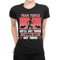 Team Turtle We'll Get There Running Marathon Runner Premium Ladies Fitted T-shirt | Artistshot