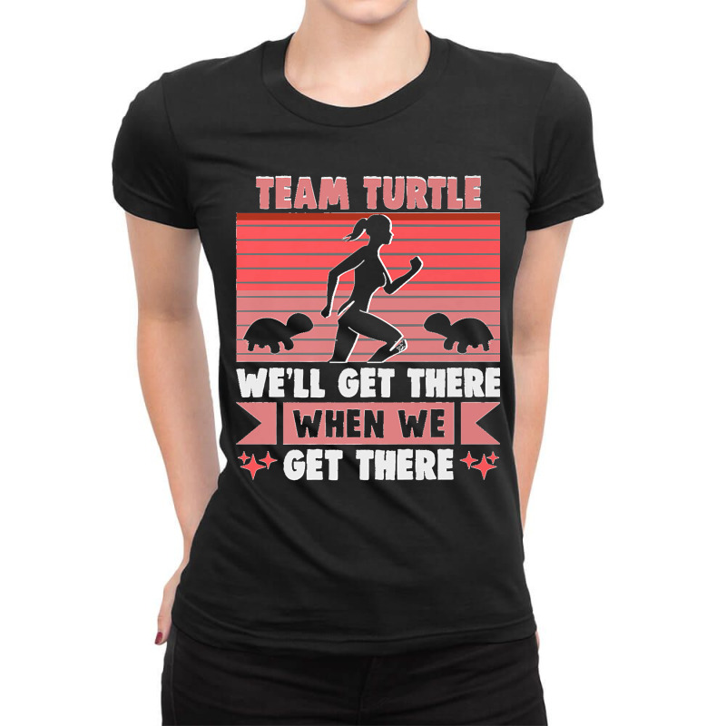 Team Turtle We'll Get There Running Marathon Runner Premium Ladies Fitted T-Shirt by cm-arts | Artistshot