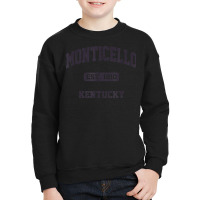 Monticello Kentucky Ky Vintage State Athletic Style Youth Sweatshirt | Artistshot