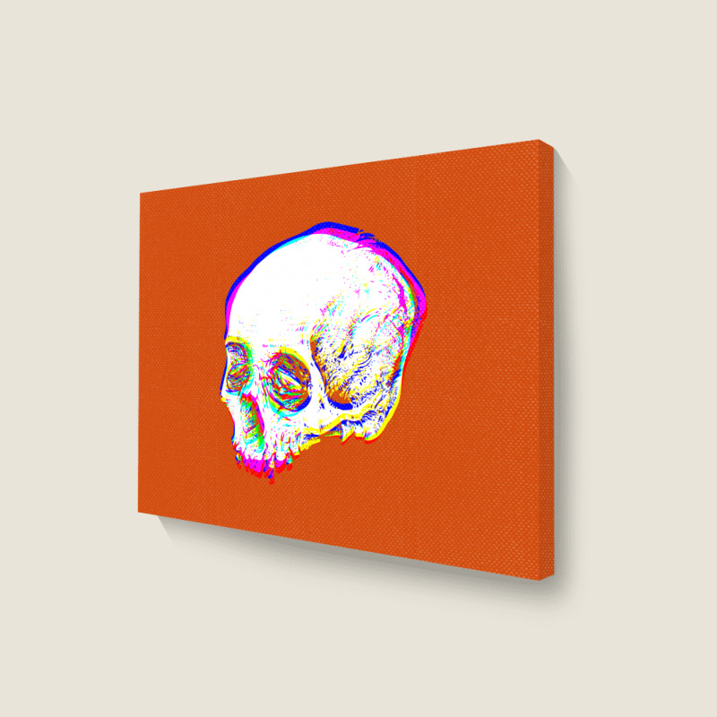 Skull Glitch Landscape Canvas Print | Artistshot