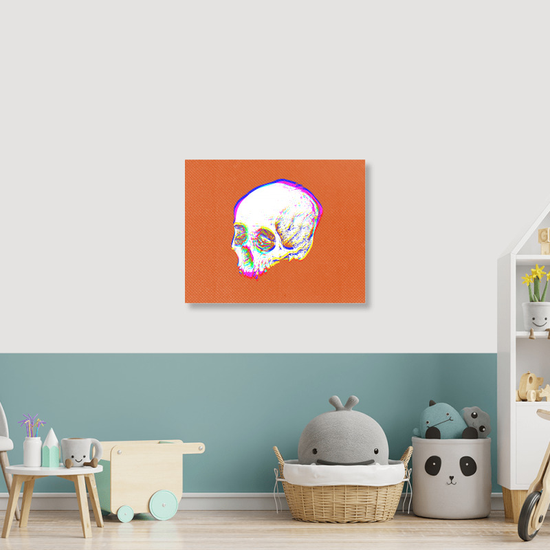 Skull Glitch Landscape Canvas Print | Artistshot