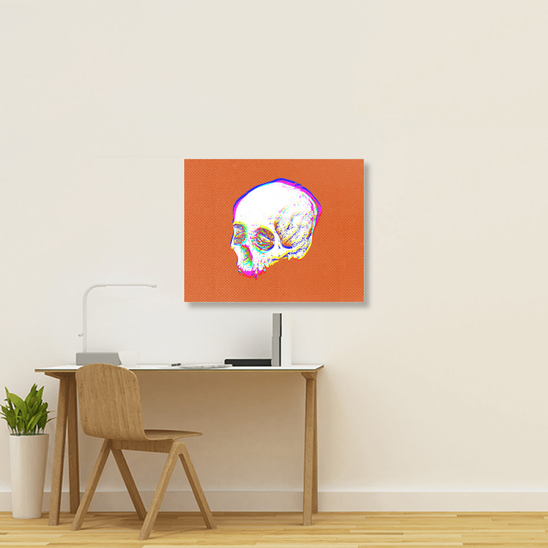 Skull Glitch Landscape Canvas Print | Artistshot