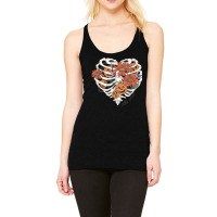 Dead Inside Halloween Skeleton Pumpkin Floral Spooky Season Racerback Tank | Artistshot