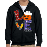 Triage Nurse Love Nurse Life Halloween Pumpkin Costume Youth Zipper Hoodie | Artistshot