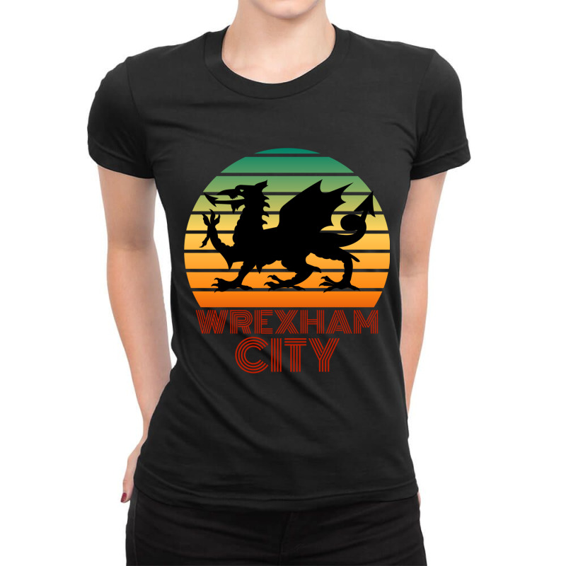 Wrexham City, City Of Wrexham, Capital Of North Wales Ladies Fitted T-Shirt by cm-arts | Artistshot