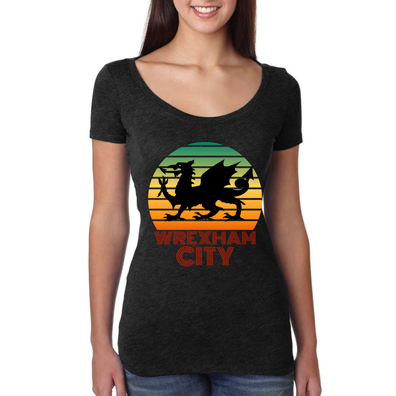 Wrexham City, City Of Wrexham, Capital Of North Wales Women's Triblend Scoop T-shirt by cm-arts | Artistshot