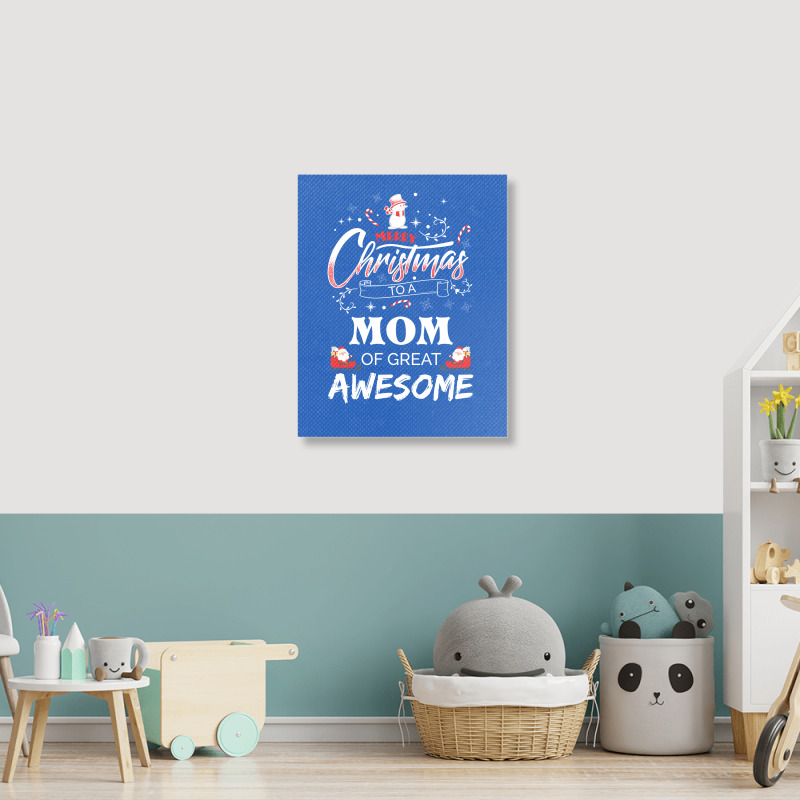 Merry Christmas To Mom Of Great Awesome Portrait Canvas Print | Artistshot