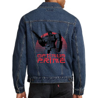 Transformers Optimus Prime Lined Sunset Portrait Men Denim Jacket | Artistshot