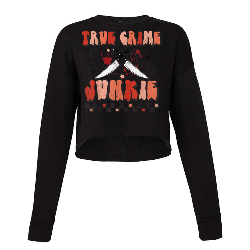 True Crime And Chill Retro Halloween Spooky Season Women Men Cropped Sweater by Fashlaza | Artistshot