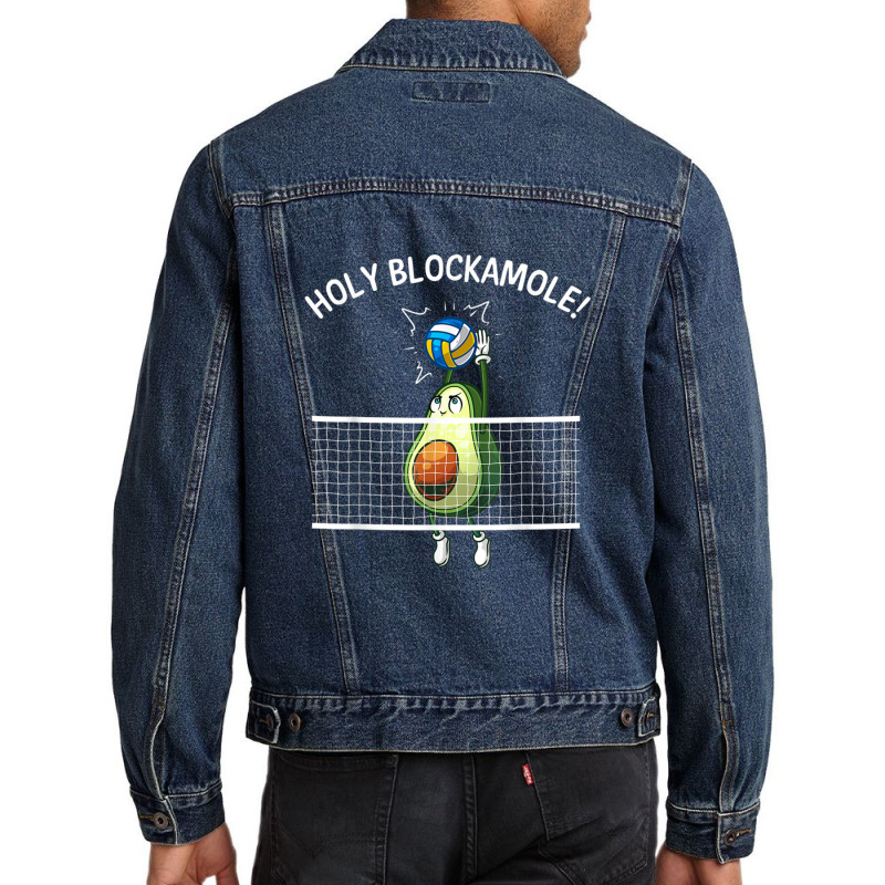 Funny Volleyball For Men Women Holy Guacamole Player Blocker Men Denim Jacket by JACQUELINEMARIASMITH | Artistshot